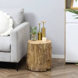 KORVIXA Tree Stump Side Table Round Concrete End Table in Brown - Size: 100 cm x 100 cm - thumbnail 5