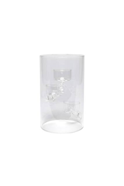 KDMD Glass Cylinder Vase with 3 Cups 20cm in Clear - image 1