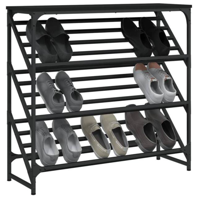 Berkfield Home Shoe Rack Black 90x30x85 cm Engineered Wood - Size: 90 x 30 x 85 cm - image 1