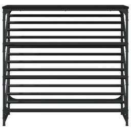 Berkfield Home Shoe Rack Black 90x30x85 cm Engineered Wood - Size: 90 x 30 x 85 cm - thumbnail 4