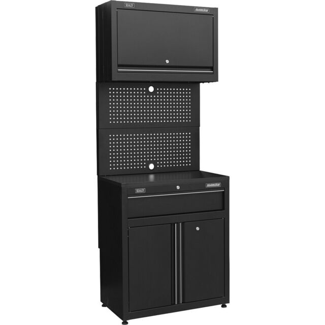 Loops Modular Base & Wall Cabinet with Drawer - Magnetic Door Latches - MDF Worktop - image 1