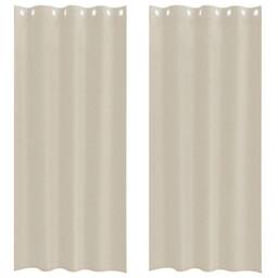 Berkfield Home Full Curtains with Curtains 2 pcs Sand 140 x 260 cm Polyester in Beige - thumbnail 3