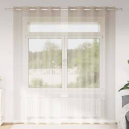 Berkfield Home Full Curtains with Curtains 2 pcs Sand 140 x 260 cm Polyester in Beige - thumbnail 2