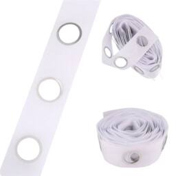 VOGREX 10M Curtain Heading Tape w/ 80 Round Eyelet Rings Blinds in White - thumbnail 3