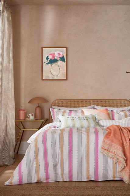 YVONNE ELLEN 'Wobble Stripe' Cotton Duvet Cover Set - Size: Super King - image 1