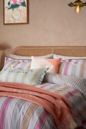YVONNE ELLEN 'Wobble Stripe' Cotton Duvet Cover Set - Size: Super King - thumbnail 2