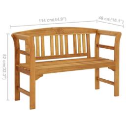 Berkfield Home Garden Bench 114 cm Solid Acacia Wood in Brown - thumbnail 6