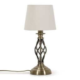ValueLights Memphis Antique Brass Traditional Table Lamp in Brown - thumbnail 2
