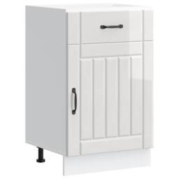 Berkfield Home Kitchen Base Cabinet Lucca High Gloss White Engineered Wood - thumbnail 2