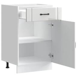 Berkfield Home Kitchen Base Cabinet Lucca High Gloss White Engineered Wood - thumbnail 5