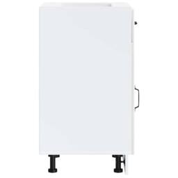 Berkfield Home Kitchen Base Cabinet Lucca High Gloss White Engineered Wood - thumbnail 6