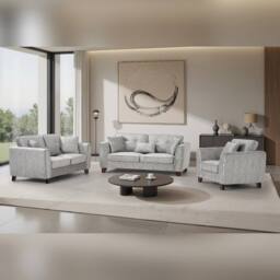 Comfy Living Ltd Faux Suede Sofa 3 Seater 2 Seater Arm Chair In Grey