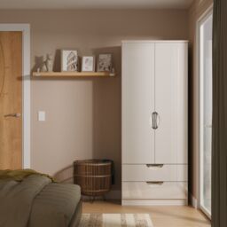 Ready Assembled 2 U Holborn 2 Door 2 Drawer Wardrobe (Ready Assembled) in Taupe - Size: Large - thumbnail 1