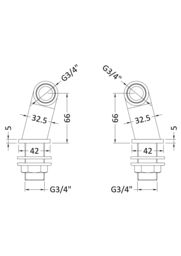 Balterley Tap Accessories Round Minimalist Inlet Legs Pair Chrome in Silver - thumbnail 7