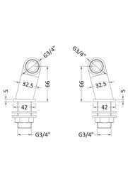 Balterley Tap Accessories Round Minimalist Inlet Legs Pair Chrome in Silver - thumbnail 2