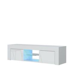 Creative Furniture Loom TV Unit 130cm - White with Gloss Doors & LED Lights - thumbnail 8