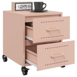 Berkfield Home Bedside Cabinets 2 pcs Pink 36x39x43.5 cm Steel - thumbnail 4