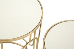 Orsina Set Of 2 Champagne Metal Side Tables, Nestable Metallic Bedside Table, Contemporary Small Tables, Accent Tables in Gold - thumbnail 4