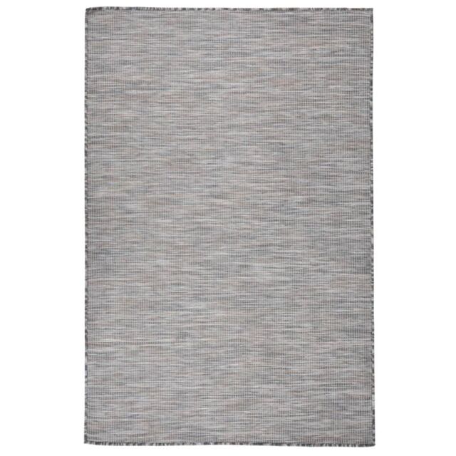 Berkfield Home Outdoor Flatweave Rug 120x170 cm Brown & Blue in Black - Size: 100 cm diameter - image 1