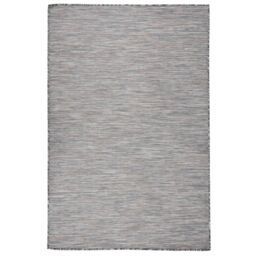 Berkfield Home Outdoor Flatweave Rug 120x170 cm Brown & Blue in Black - Size: 100 cm diameter - thumbnail 1