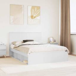 Berkfield Home Bed Frame with Headboard White 150 x 200 cm Solid Pine Wood