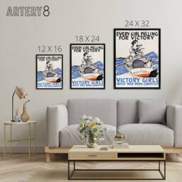 "Artery8 Everyone Pulling for Victory Framed Canvas Wall Art Print Penfield in White - Size: W12"" x H16""" - thumbnail 4