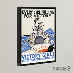 "Artery8 Everyone Pulling for Victory Framed Canvas Wall Art Print Penfield in White - Size: W12"" x H16""" - thumbnail 2
