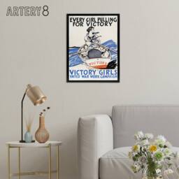 "Artery8 Everyone Pulling for Victory Framed Canvas Wall Art Print Penfield in White - Size: W12"" x H16""" - thumbnail 3