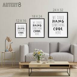 "Artery8 We Could Hang Something Cool Here Funny Simple Canvas Wall Art Print in White - Size: W12"" x H16""" - thumbnail 4