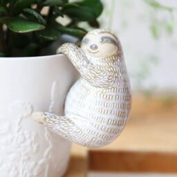 Lisa Angel Women's Natural Sloth Planter Hanger in Off-White - Size: Small - thumbnail 2