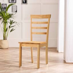 FurnitureboxUK 2x Whitby Oak Effect Solid Wood Dining Chairs in Light Brown - thumbnail 2