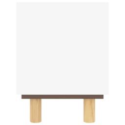 Berkfield Home TV Cabinet White 80x30x40 cm Solid Wood Pine & Natural Rattan - Size: 80 x 30 x 40 cm - thumbnail 5