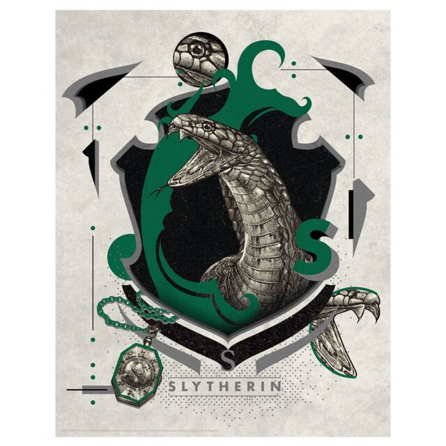 Harry Potter Limited Edition Slytherin Art Print in Green