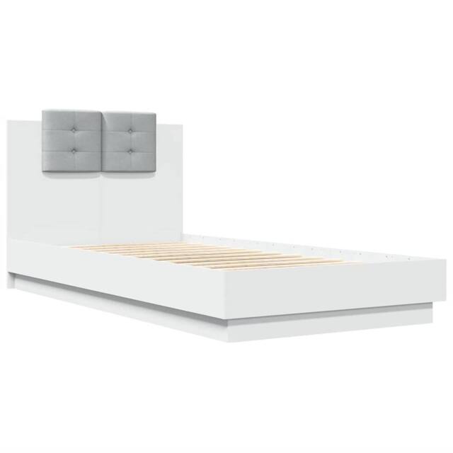 Berkfield Home Durable Bed Frame with LED without Mattress White 75x190 cm Small - Size: Small Single - image 1
