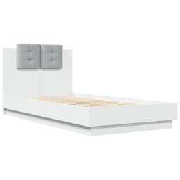 Berkfield Home Durable Bed Frame with LED without Mattress White 75x190 cm Small - Size: Small Single - thumbnail 1