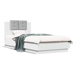 Berkfield Home Durable Bed Frame with LED without Mattress White 75x190 cm Small - Size: Small Single - thumbnail 5