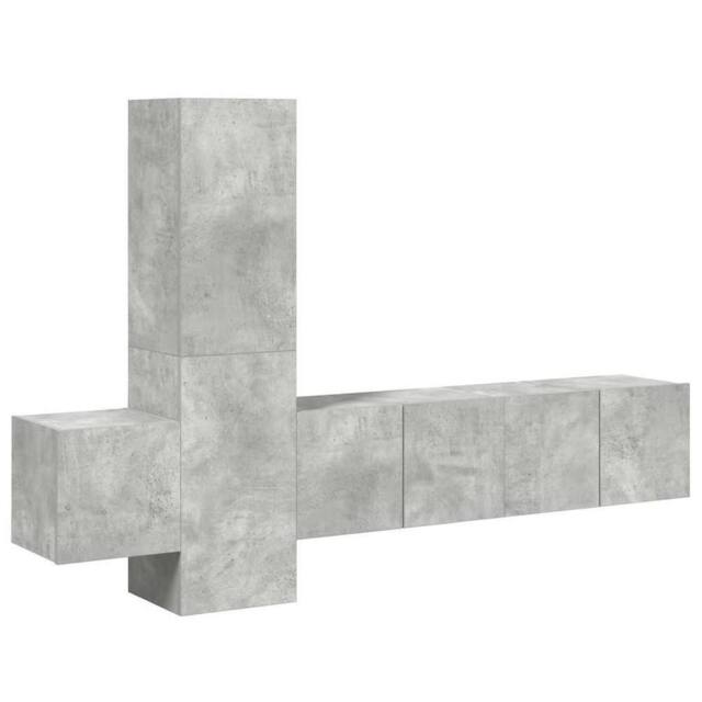 Berkfield Home 5 Piece TV Cabinet Set Concrete Grey Engineered Wood - image 1