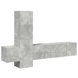 Berkfield Home 5 Piece TV Cabinet Set Concrete Grey Engineered Wood - thumbnail 1