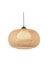 Netlighting Bali Single Pendant Ceiling Lamp Natural Bamboo White Matt Black - thumbnail 1