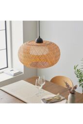 Netlighting Bali Single Pendant Ceiling Lamp Natural Bamboo White Matt Black - thumbnail 6