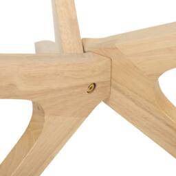 Wyld and Coco 80 cm Round Coffee Table - Tempered Glass Top Light Rubberwood Legs in Clear - thumbnail 5