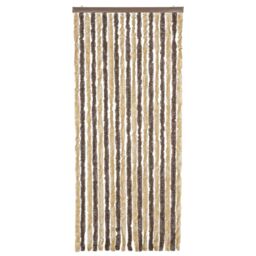 Berkfield Home Fly Curtain Dark Brown & Beige 56x200 cm Chenille - thumbnail 3
