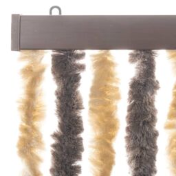 Berkfield Home Fly Curtain Dark Brown & Beige 56x200 cm Chenille - thumbnail 4