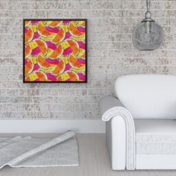 "Warren Reed - Designer Watermelon Design Framed Canvas in Black - Size: W16"" x H16""" - thumbnail 2