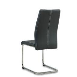 SONARA Modern Faux Leather Dining Chairs Set with Chrome Metal Legs in Black - Size: 2 Pack - thumbnail 9