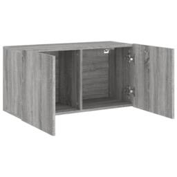 Berkfield Home TV Cabinet Wall-mounted Grey Sonoma 80x30x41 cm - Size: 80 x 30 x 41 cm - thumbnail 5