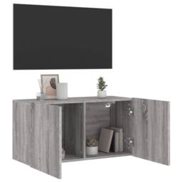 Berkfield Home TV Cabinet Wall-mounted Grey Sonoma 80x30x41 cm - Size: 80 x 30 x 41 cm - thumbnail 4