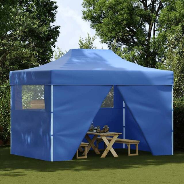 Berkfield Home Professional Folding Party Tent with 4 Sidewalls 3x4 m Steel Blue - image 1