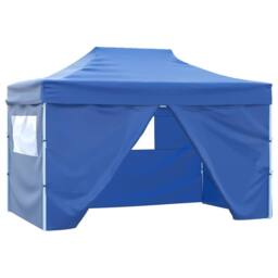 Berkfield Home Professional Folding Party Tent with 4 Sidewalls 3x4 m Steel Blue - thumbnail 2