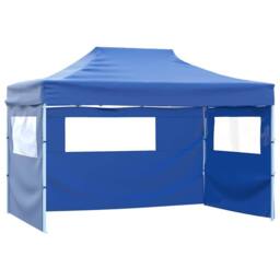 Berkfield Home Professional Folding Party Tent with 4 Sidewalls 3x4 m Steel Blue - thumbnail 6